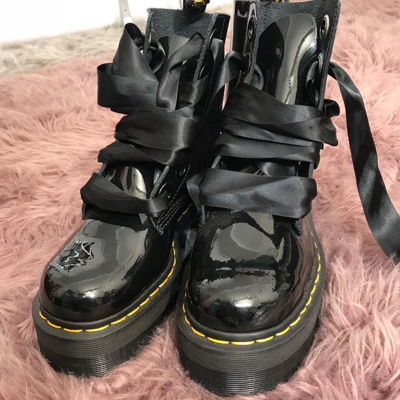 Dr. Martens Shoes - Dr. Marten Molly Black Patent Lamper Boots